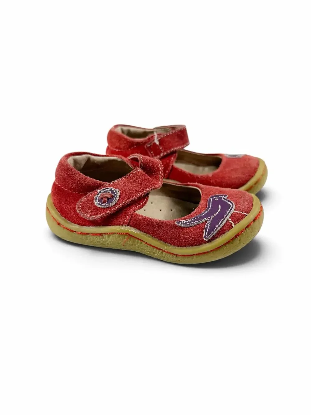 Livie & Luca Pio Pio Red Suede Bird Mary Jane Shoes Toddler Size 4
